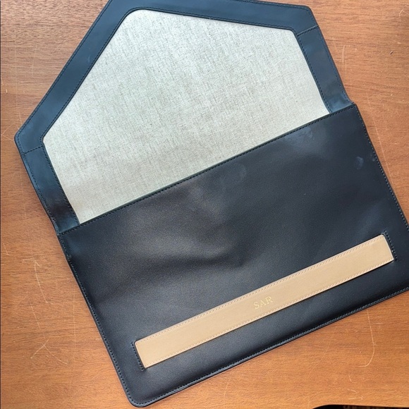 Mark & Graham Black and Tan Fabric Envelope Clutch - Picture 3 of 6